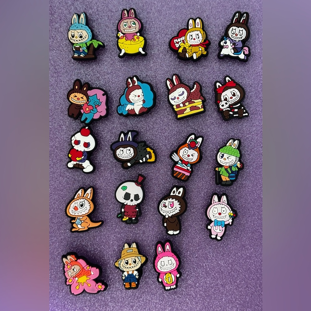 Ugly monsters Labubu shoe charms Set of 19